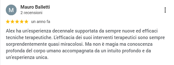 Recensione cliente Alex Sanfilippo